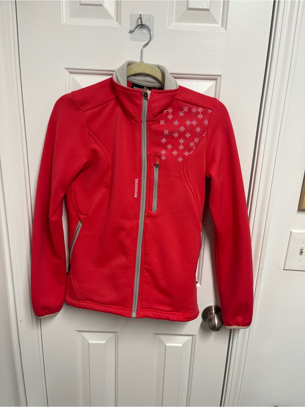 Rossignol Red Ski Jacket with Gray Trim